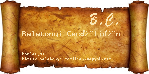Balatonyi Cecílián névjegykártya